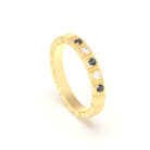 Bague New York en or jaune 18 carats, joaillerie personnalisable à 5 pierres