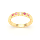 Bague New York en or jaune 18 carats, joaillerie personnalisable à 5 pierres