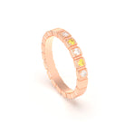 Bague New York en or rose 18 carats, joaillerie personnalisable à 5 pierres