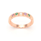 Bague New York en or rose 18 carats, joaillerie personnalisable à 5 pierres