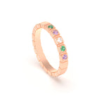 Bague New York en or rose 18 carats, joaillerie personnalisable à 5 pierres