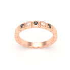 Bague New York en or rose 18 carats, joaillerie personnalisable à 5 pierres