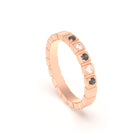 Bague New York en or rose 18 carats, joaillerie personnalisable à 5 pierres