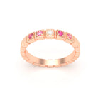 Bague New York en or rose 18 carats, joaillerie personnalisable à 5 pierres
