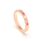 Bague New York en or rose 18 carats, joaillerie personnalisable à 5 pierres