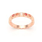 Bague New York en or rose 18 carats, joaillerie personnalisable à 5 pierres