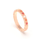 Bague New York en or rose 18 carats, joaillerie personnalisable à 5 pierres