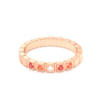 Bague New York en or rose 18 carats, joaillerie personnalisable à 5 pierres