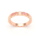 Bague New York en or rose 18 carats, joaillerie personnalisable à 5 pierres