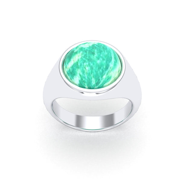 Bague femme Noé en argent 950, cabochon de pierre fine au choix, autre vue