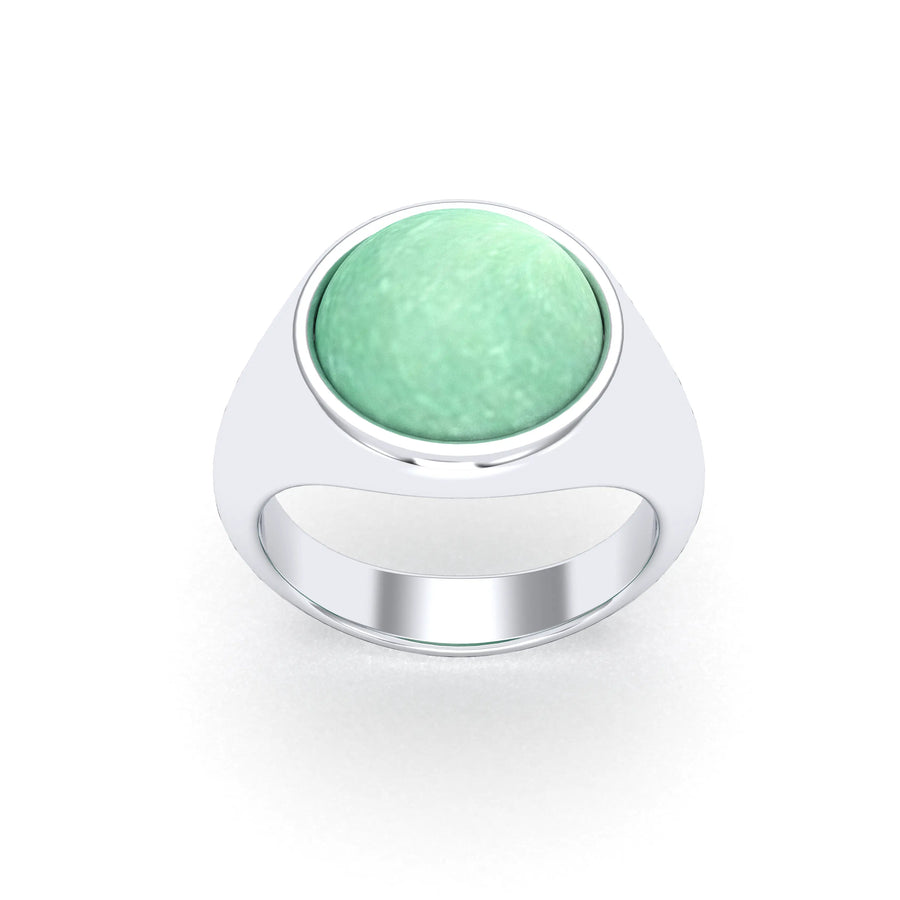 Bague de joaillerie en argent 950, vue de détail, fabriquée à l’atelier Bajoia de Sèvres