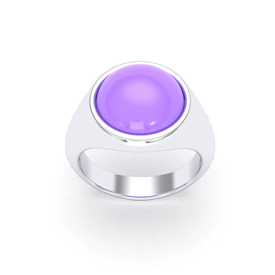 Bague de joaillerie en argent 950, vue de détail, fabriquée à l’atelier Bajoia de Sèvres