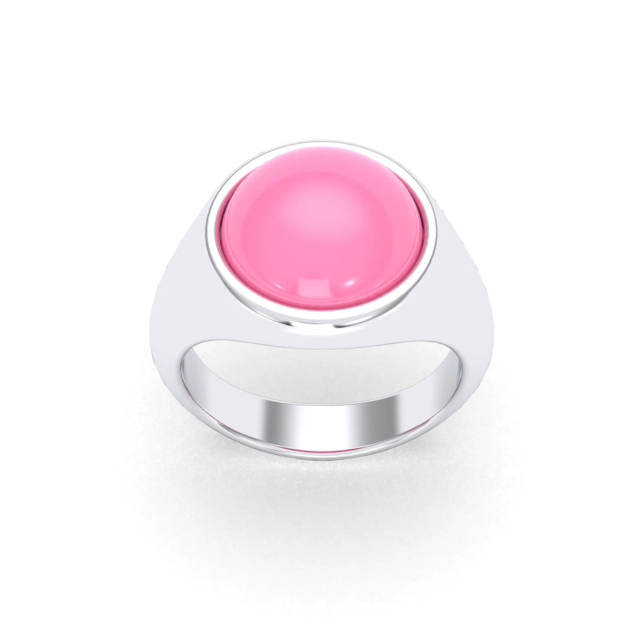 Bague de joaillerie en argent 950, vue de détail, fabriquée à l’atelier Bajoia de Sèvres