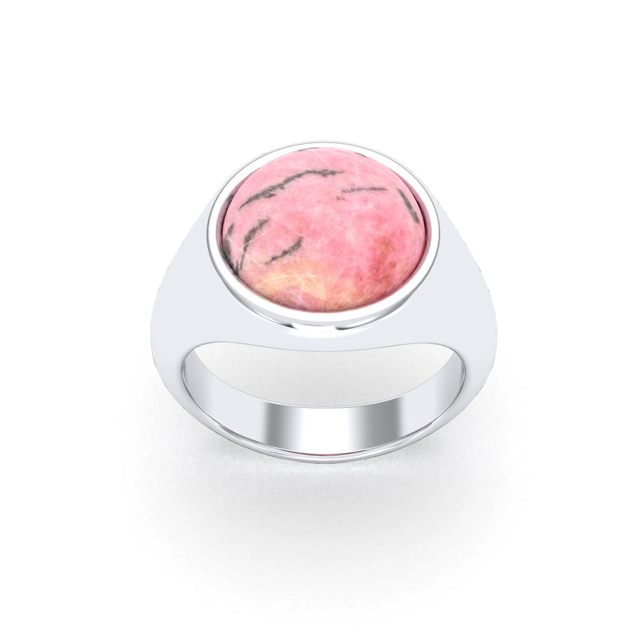 Bague de joaillerie en argent 950, vue de détail, fabriquée à l’atelier Bajoia de Sèvres