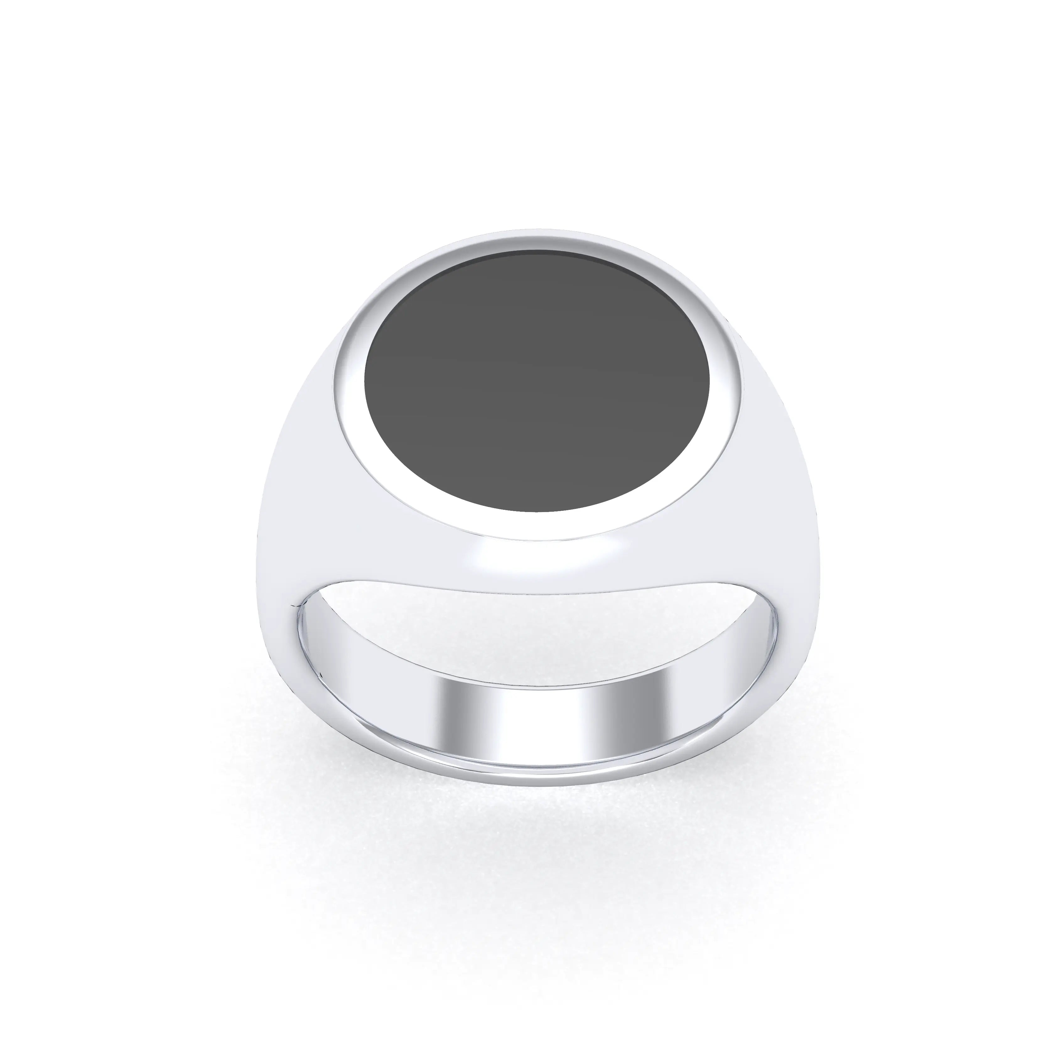 Bague femme Noé en argent 950, chevalière à pierre fine plate au choix