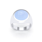 Bague femme Noé en argent 950, chevalière à pierre fine plate au choix