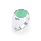 Bague femme Noé en argent 950, chevalière à pierre fine plate au choix Aventurine