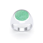 Bague femme Noé en argent 950, chevalière à pierre fine plate au choix
