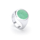Bague femme Noé en argent 950, chevalière à pierre fine plate au choix