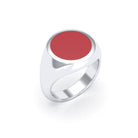 Bague femme Noé en argent 950, chevalière à pierre fine plate au choix Cornaline