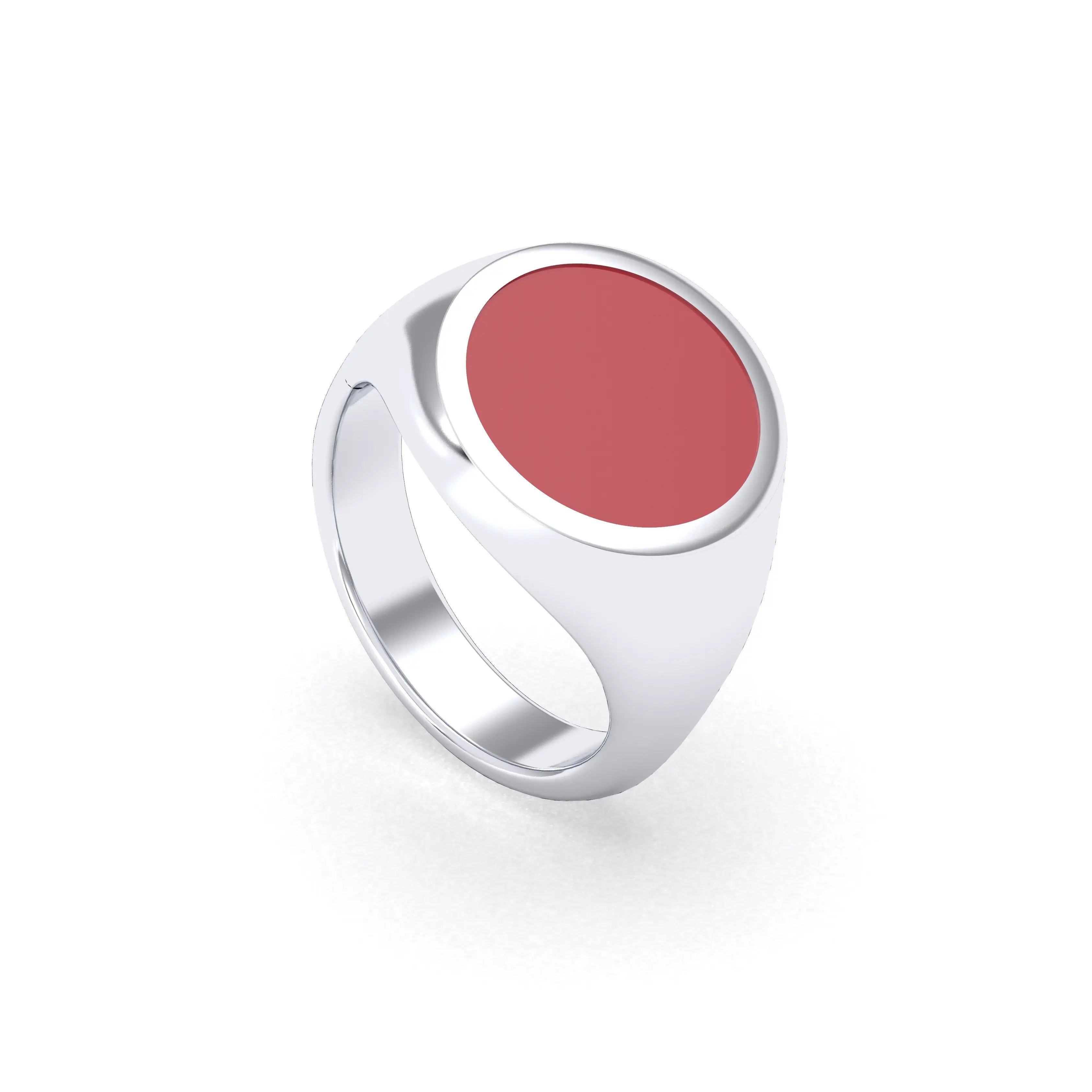 Bague femme Noé en argent 950, chevalière à pierre fine plate au choix