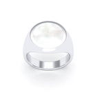 Bague femme Noé en argent 950, chevalière à pierre fine plate au choix