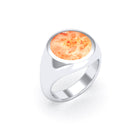 Bague femme Noé en argent 950, chevalière à pierre fine plate au choix Pierre de Soleil