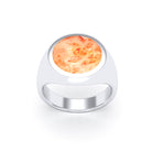 Bague femme Noé en argent 950, chevalière à pierre fine plate au choix