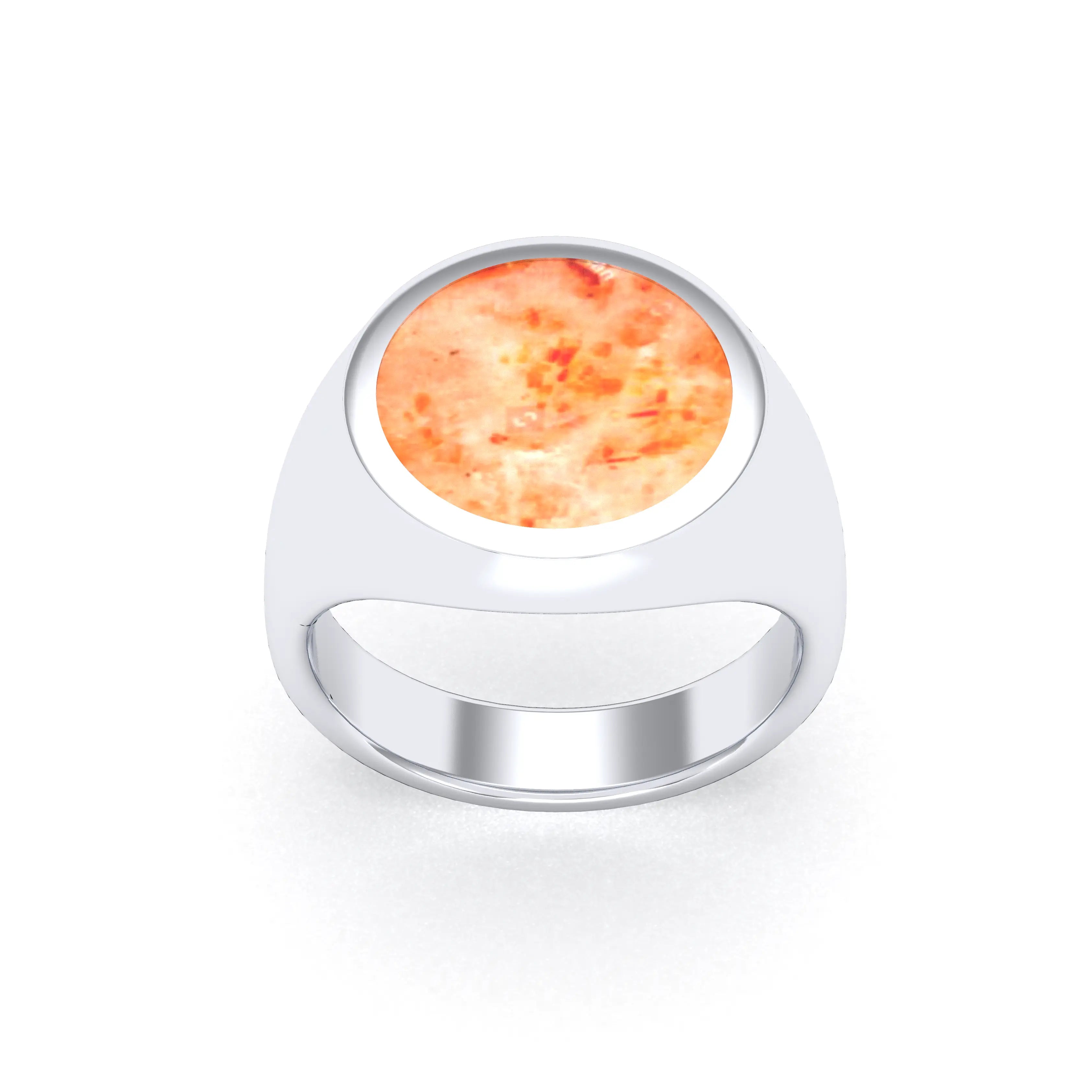 Bague femme Noé en argent 950, chevalière à pierre fine plate au choix
