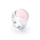 Bague femme Noé en argent 950, chevalière à pierre fine plate au choix