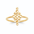 Bague nœud chinois en fil d’or lisse en plaqué or