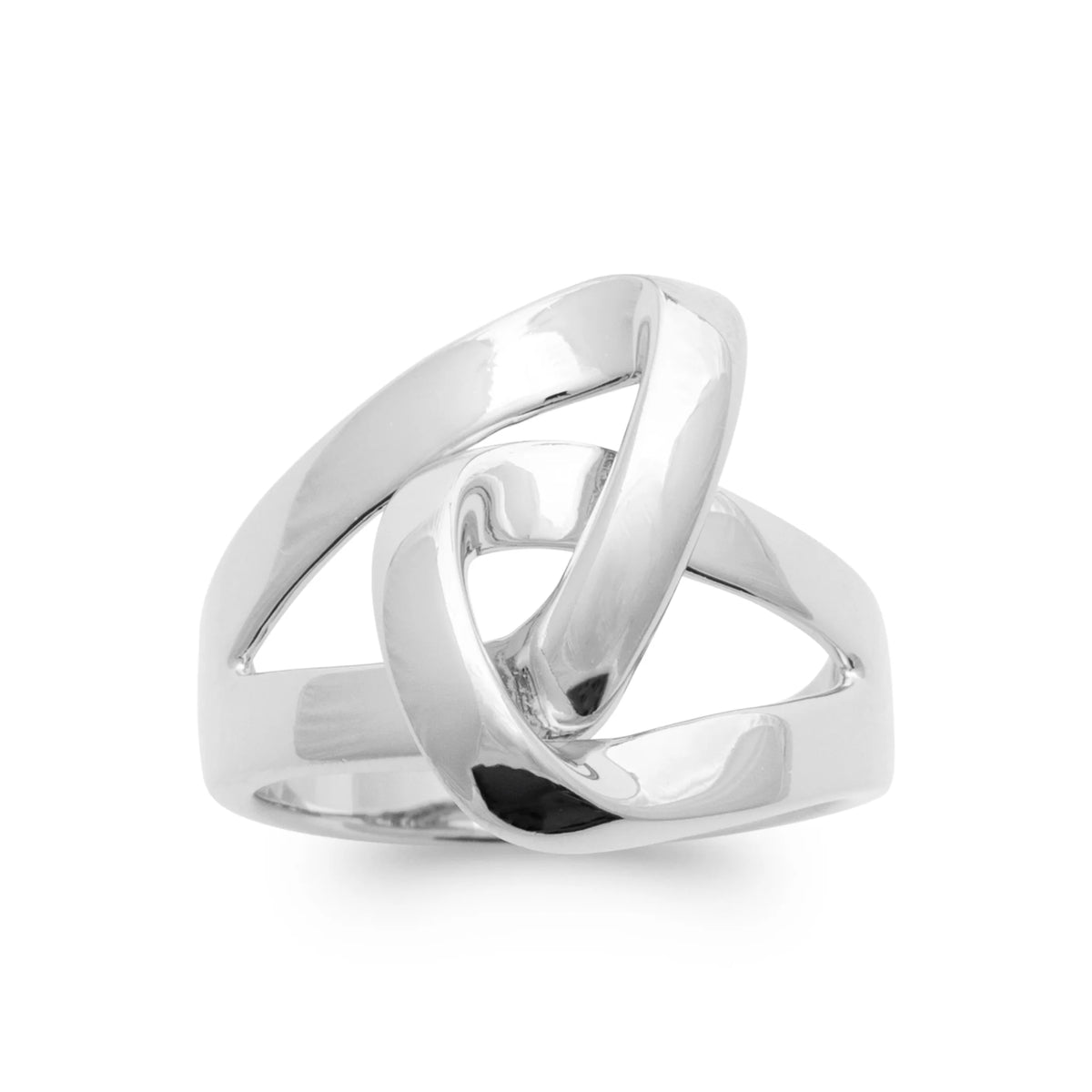 Bague nœud croisé en argent 925 rhodié