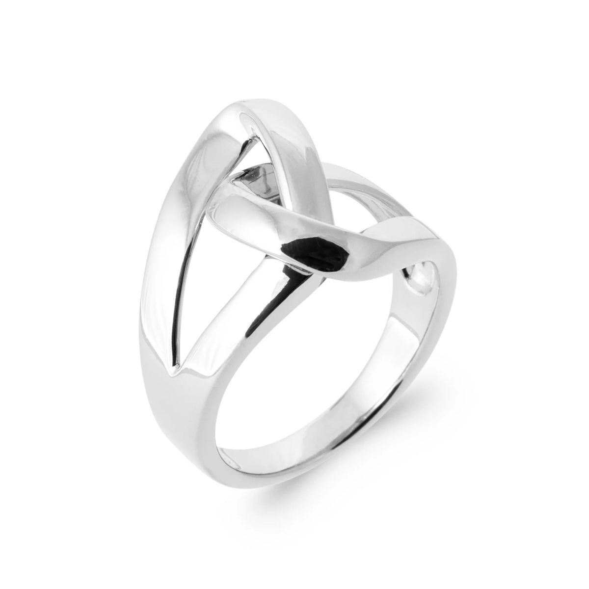 Bague nœud croisé en argent 925 rhodié