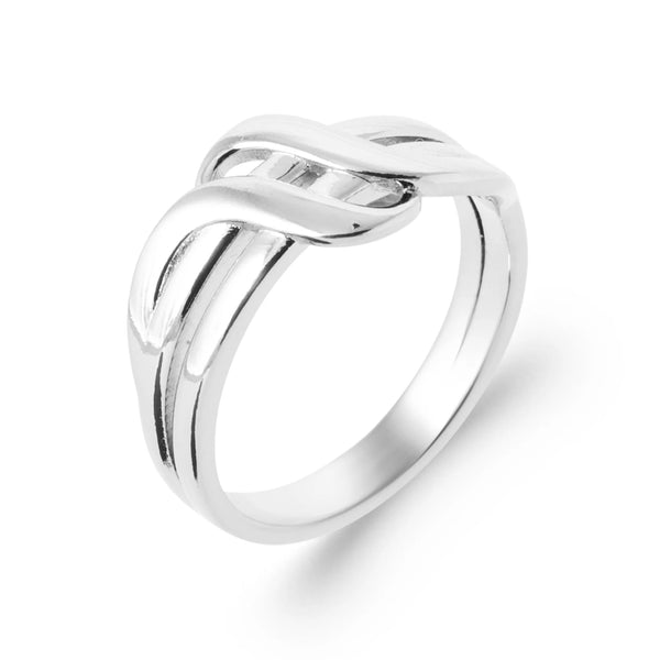 Bague nœud de fils entrelacés en argent 925 rhodié