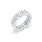 Bague Olympe en Or Blanc 18 Carats et Pierres Précieuses Diamant - Diamant jaune
