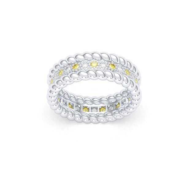 Bague Olympe en Or Blanc 18 Carats et Pierres Précieuses, autre vue