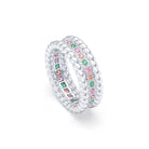 Bague Olympe torsadée en or blanc 18 carats, pierres fines et précieuses