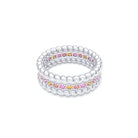 Bague Olympe torsadée en or blanc 18 carats, pierres fines et précieuses