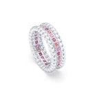 Bague Olympe torsadée en or blanc 18 carats, pierres fines et précieuses