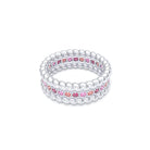 Bague Olympe torsadée en or blanc 18 carats, pierres fines et précieuses