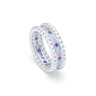 Bague Olympe torsadée en or blanc 18 carats, pierres fines et précieuses