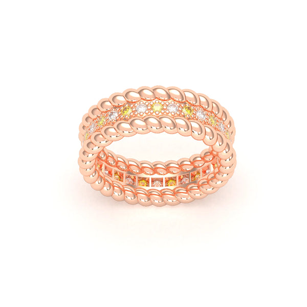 Bague Olympe en Or Rose 18 Carats et Pierres Précieuses, autre vue