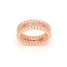 Bague Olympe torsadée en or rose 18 carats, pierres fines et précieuses