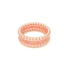 Bague Olympe torsadée en or rose 18 carats, pierres fines et précieuses