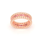 Bague Olympe torsadée en or rose 18 carats, pierres fines et précieuses