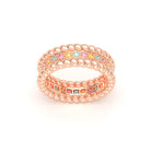 Bague Olympe torsadée en or rose 18 carats, pierres fines et précieuses