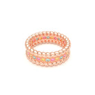 Bague Olympe torsadée en or rose 18 carats, pierres fines et précieuses