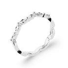 Bague ondulée et navettes de zircons en argent 925