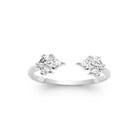 Bague ouverte deux bouquets de navettes en argent 925