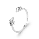 Bague ouverte deux bouquets de navettes en argent 925